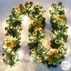 Christmas LED  Garland Decorative Green Christmas Garland  Xmas Tree Rattan Banner Decoration Wreath