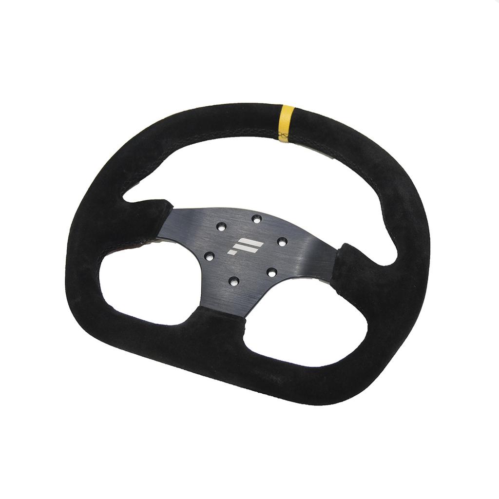 13inch 330mm Type D Steering Wheel Suede Steering Wheel Flat Game Steering Wheel Blue Yellow Ring
