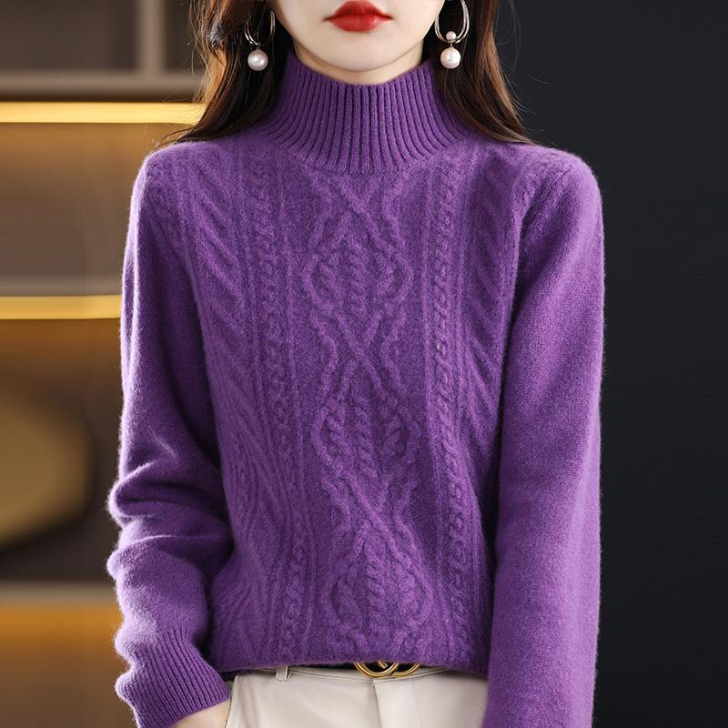Женский кашемировый свитер Qinghe кашемир 30% кашемир 70% шерсть осенне-зимний кашемировый толстый пуловер мягкий и теплый