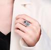 Butterfly Snowflake Enamel Spinner Ring For Women Adjustable Open Anxiety Relief Band Unique Stackable Jewelry Set