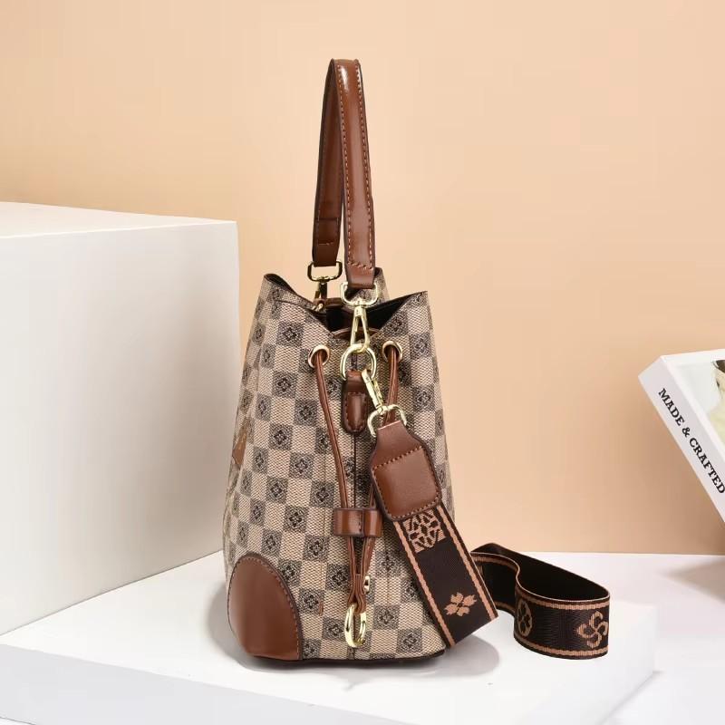 Женская стильная сумка с шахматным принтом, большая вместимость, универсальная сумка через плечо для поездок на работу, классическая ретро-сумка через плечо