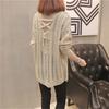 Spring and Summer Women's Hollow Knitted Sweater Loose Pullover V-neck Sweater for Women