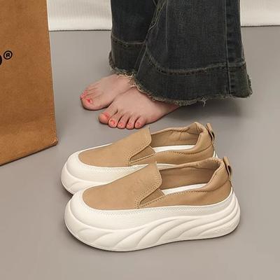 Лоферы женские весна и осень новые кожаные туфли туфли-лодочки на платформе универсальные повседневные белые туфли