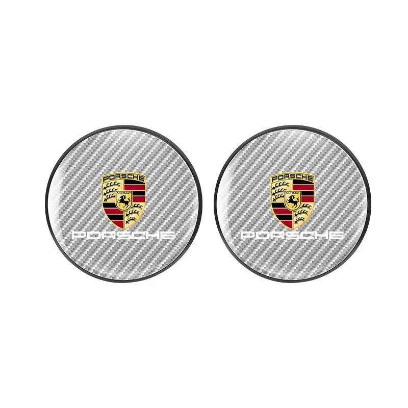 2 шт. Автомобильные эмблемы Коврик-подставка для подстаканников Кожаные аксессуары Для Porsche Cayenne Panamera Macan 911 718 Taycan Boxster Cayman 918