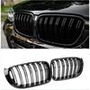 Передняя решетка радиатора с двойными линиями, замена для BMW X3 X4 F25 F26 2014-2017, гоночные решетки, глянцево-черные аксессуары