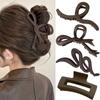 Новые винтажные заколки для волос кофейного цвета, модные простые геометрические заколки-банты в виде акулы, заколки для волос для женщин, аксессуары для волос, корейские головные уборы
