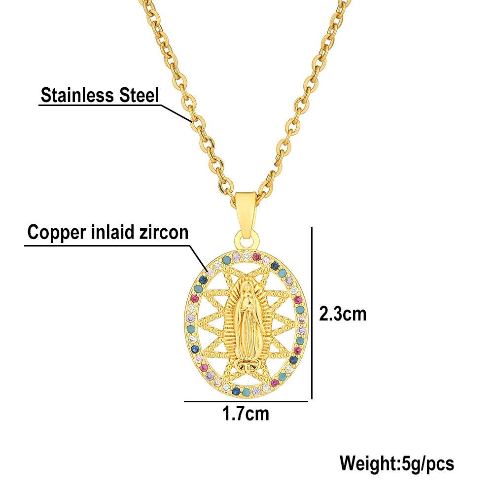 BLINGBAY женское ожерелье с подвеской, модные ювелирные изделия, ожерелье Девы Марии, женская цепочка из медного циркона из нержавеющей стали, модная цепочка на ключицу