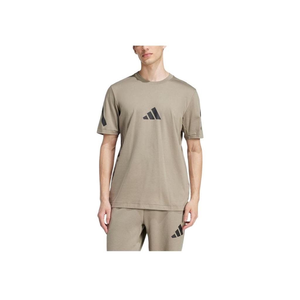 adidas ЗНЕ. Повседневный свитер с коротким рукавом и принтом логотипа, мужские топы Clay JE7541