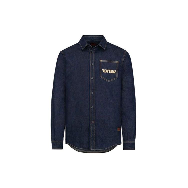 Evisu Рубашка Double M Мужские рубашки Джинсово-синий 2EAHTM0SL176DN