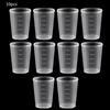 10Pcs 50ml Laboratory Bottle Lab Test Measuring Container Cups with Cap Liquid Measuring Cups