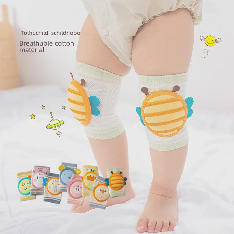 Дышащие наколенники с рисунком от падений для младенцев, малышей, мальчиков и девочек