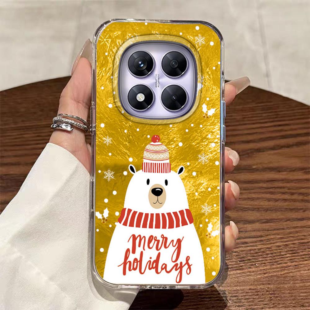 Christmas Deer Printed Elk Phone Case For Xiaomi Redmi Note 15 14 13 12 11 11S 10 10S 9 Pro 9A 15C 13C 14C A3 A3X 9C A1 A2 Cover