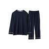 [Winthome] Мужской пижамный комплект, 100% хлопок, длинный рукав, длинные брюки, фактурный, впитывающий пот, быстросохнущий, дышащий, весна, лето, осень, домашний