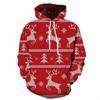 New Men's and Women's Christmas Printed Pullover with Hooded Loose Casual Hoodie Sweater