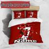 3pcs Duvet Cover Set (1*Duvet Cover + 2*Pillowcase, Without Core), Custom Name Cristiano Ronaldo Pattern Bedding Set, Home Bedroom Decor Gift