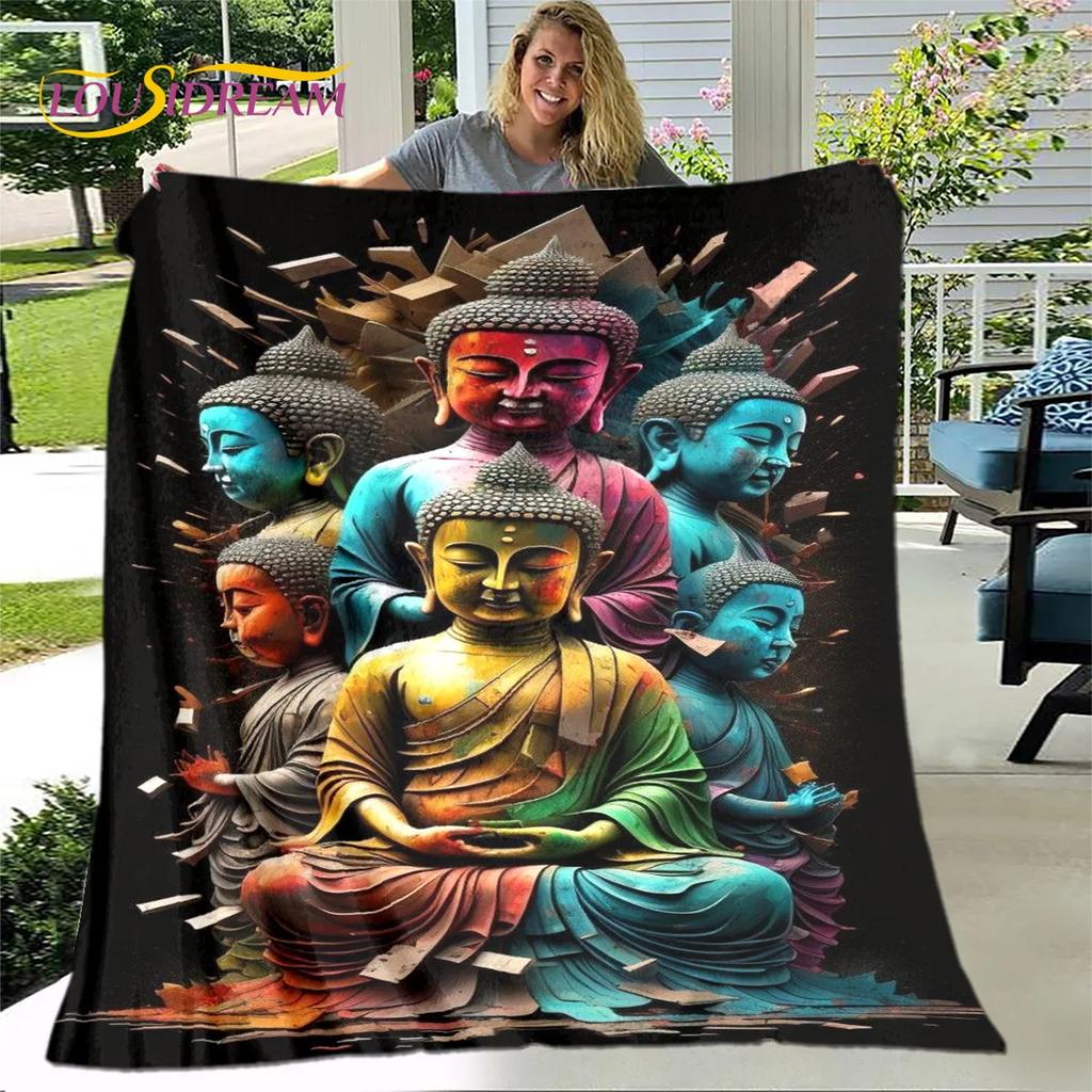 Буддизм Вера Шакьямуни Будда Гуаньинь Бодхисаттва Религия Одеяло Мягкое одеяло для дома Молитесь Спальня Кровати Диван Чехол