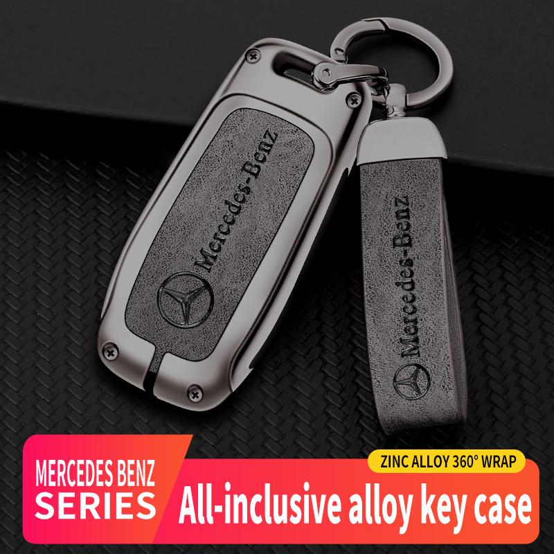 Alloy Zinc Car Key Case Cover Protector Shell For Mercedes Benz A C E S G Class GLC CLE CLA GLB GLS W177 W205 W213 W222 X167 AMG QO1