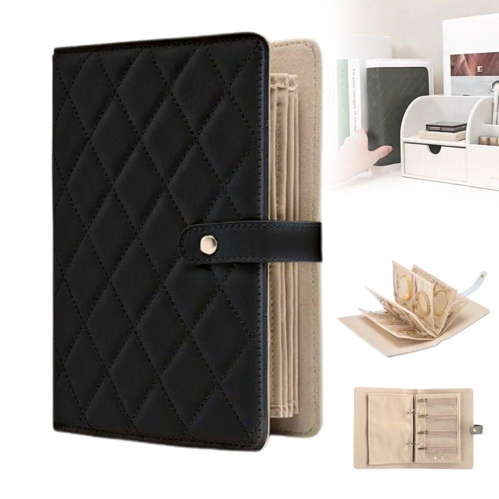 Velvet Necklace Binder Storage Book with Zipper Jewelry Packaging Box Jewelry Organizer for Women