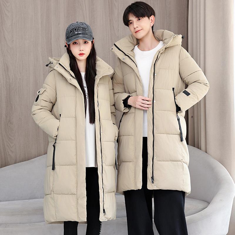 Winter couple's new cotton-padded jacket, loose cotton-padded jacket for men and women, thickened medium and long cold-proof cotton-padded
