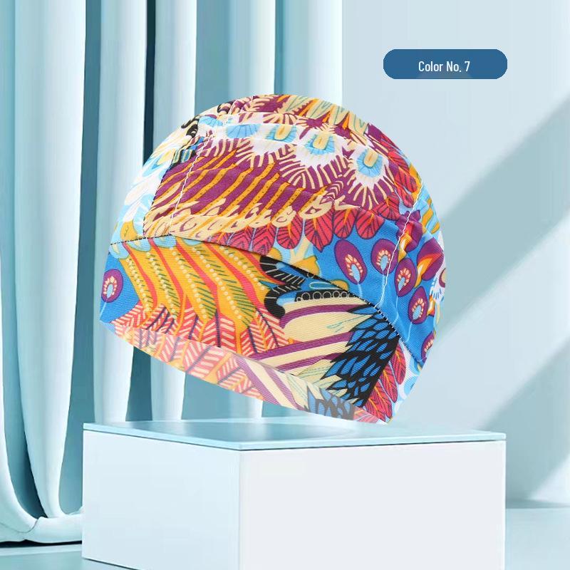 Женская купальная шапочка большого размера с цветочным плиссе - Неплотная посадка, однотонная, модный тканевый дизайн
