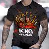 Футболка мужская с принтом 3d King, летняя повседневная футболка с коротким рукавом, модная уличная одежда больших размеров для мужчин, винтажные футболки для мужчин