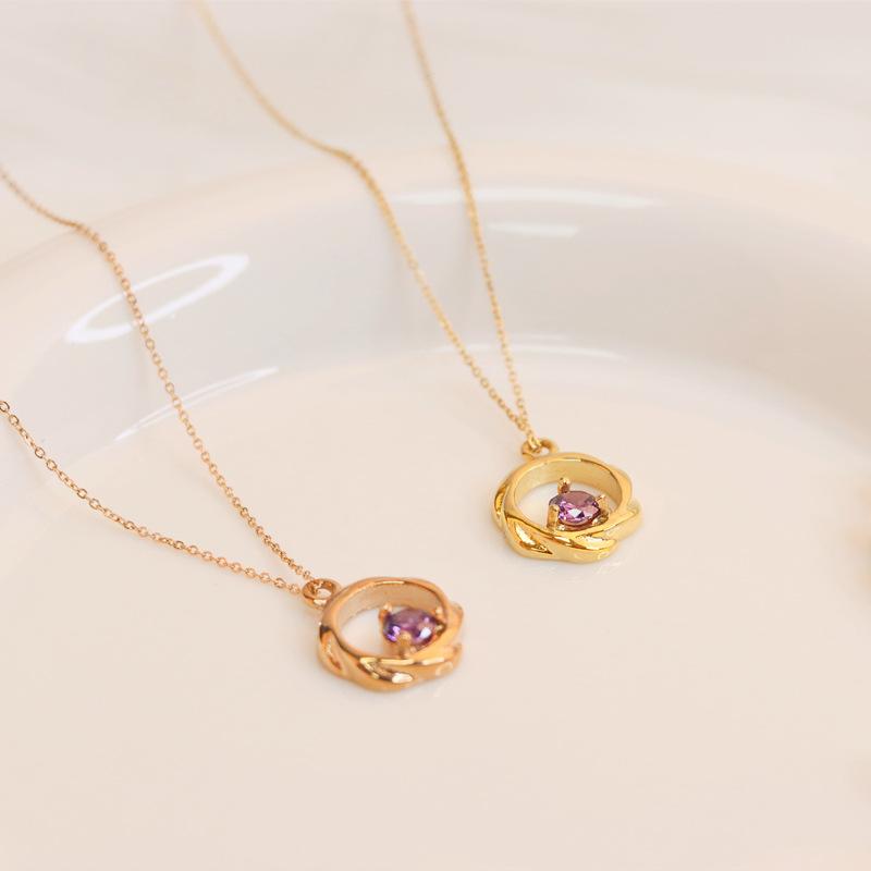 Fashionable Pendant Waterproof 18K Gold Plated Stainless Steel Zirconia Elegant Necklaces for Women