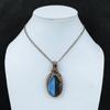 Подвеска Owyhee Blue Opal, подвеска из медной проволоки, уникальная бижутерия ручной работы, оригинальный кулон из драгоценного камня, подарок для нее, ювелирные изделия из медной проволоки
