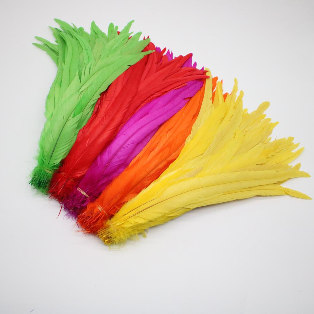 50pcs Natural Chick Tail Feathers 25 -40cm /10 -16inch Clothing Decoration Stage Performance Rooster Tail Feathers Plume