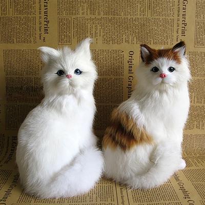 Подарок ребенку, милая плюшевая игрушка, имитация куклы кошки, детская игрушка, модель котенка, поддельная кошка, автомобильные украшения, подарочные игрушки, кукла-животное