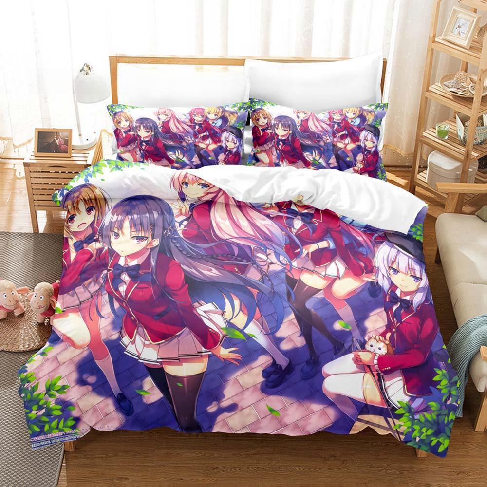 Постельное белье Класс Превосходства Односпальный Полуторный Двуспальный Кинг-сайз Комплект постельного белья Взрослый Детский Спальня Комплекты пододеяльников 3D-печать Аниме