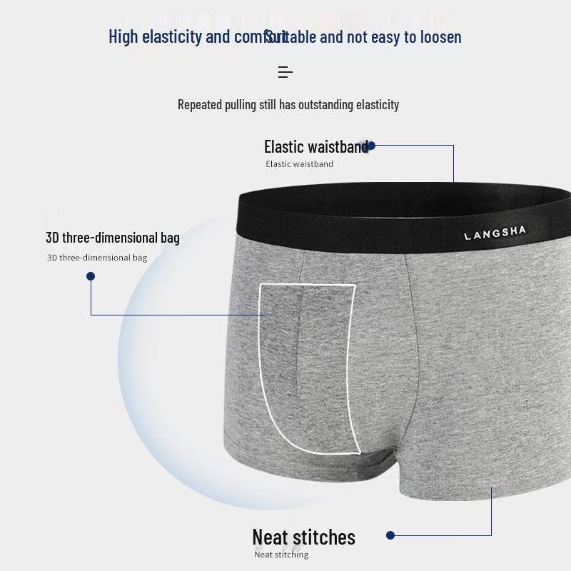 LangSha Men's Pure Cotton Boxer Briefs