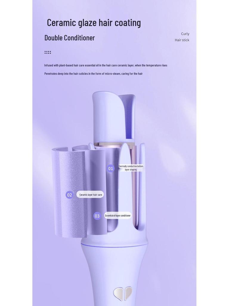 36mm Large Wave Negative Ion Automatic Curling Iron - Hair-Friendly & Creates Water Ripple Curls