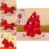 Traditional Red Foxtrot Horse Plush Toy For New Year Celebration And Gift Giving