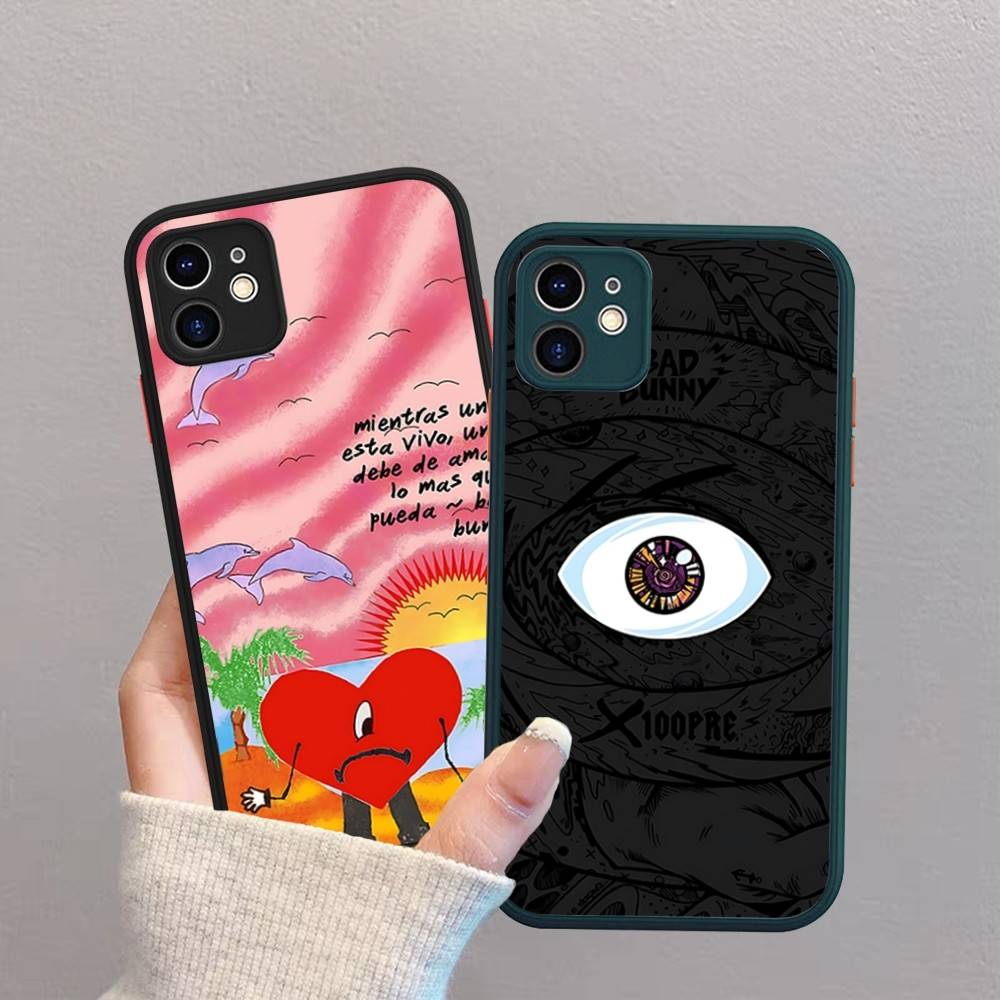 Чехол для телефона B-Bad Bunny Art для IPhone 16e 16 15 14 13 12 11 Pro Max X XS Max Plus Матовый Прозрачный