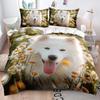 Samoyed Dog Duvet Cover King Queen Size Lovely Smile Pet Puppy Bedding Set Adults Women Cute White Animal Polyester Quilt Cover