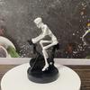 Halloween Riding Bike Skeleton Statue Animated Fitness Bicycle Skeleton Figurine Resin Sculpture Gothic Cycling Skeleton Ornament