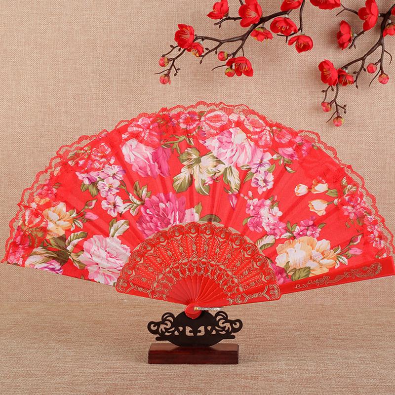 1 шт. Фотореквизит Классический реквизит для выступлений Эстетическая красота Складной веер Модный пионный кружевной веер
