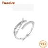 Tancise Classic 925 Sterling Silver Zircon Ring Ladies Jewelry Wedding Promise Party Gift