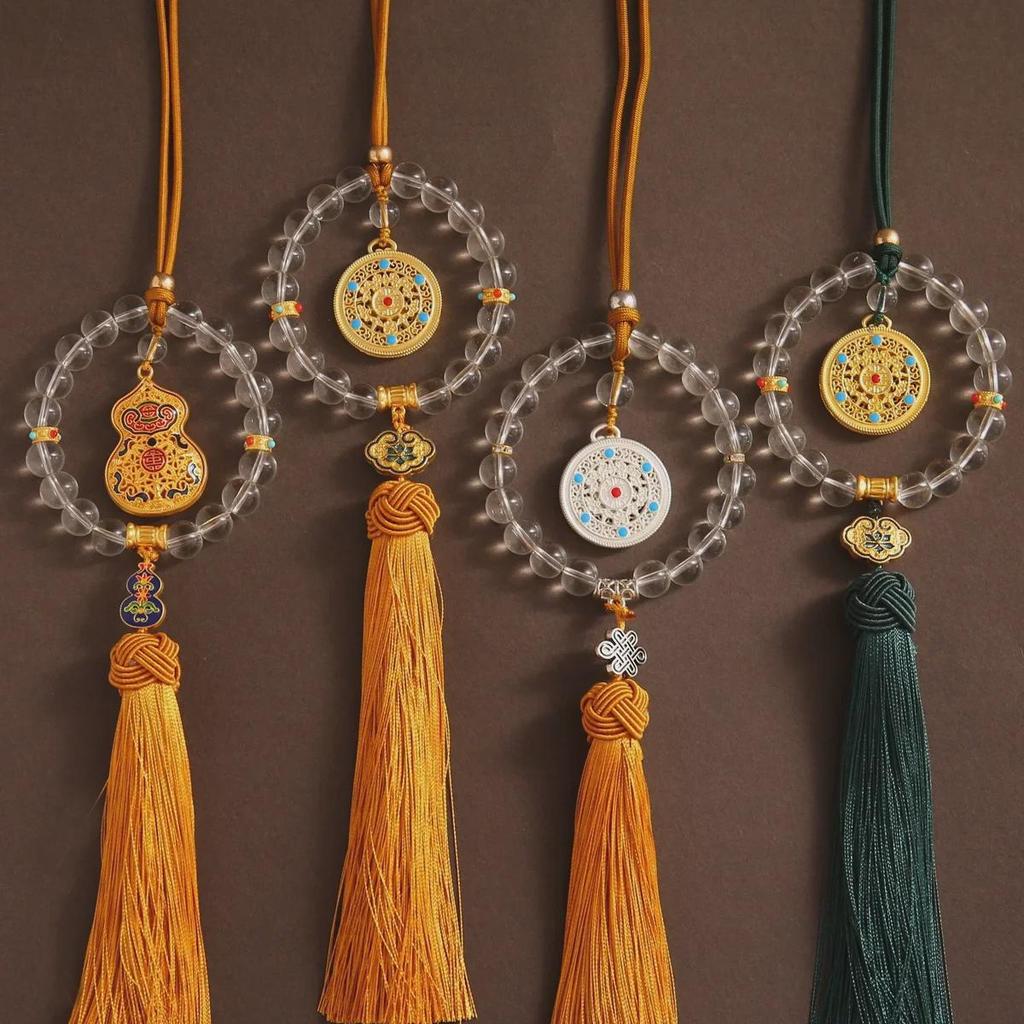 Подвеска из сплава в китайском стиле с гальваническим покрытием для автомобиля с полым древним компасом