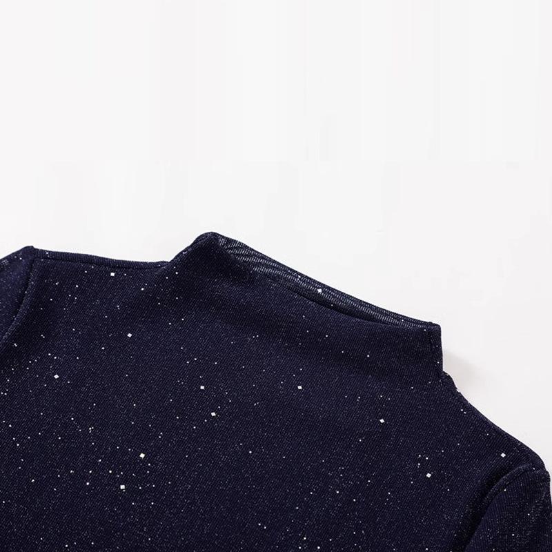 Spring and Autumn Women's Half High Neck Bottom Shirt Inner Mesh Top