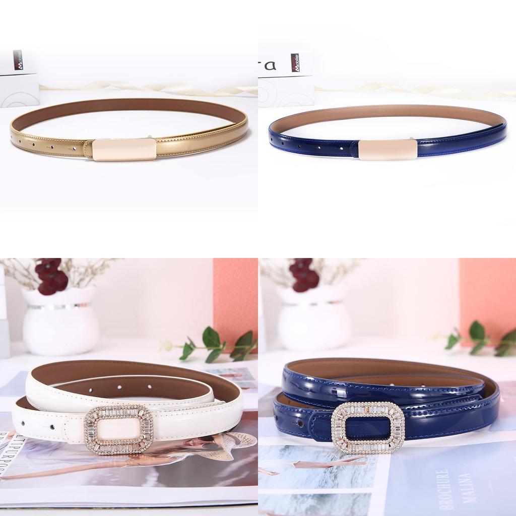 Leather Womens Belt With Artificial Pearls And Rhinestone Decor For Elegant Outfit