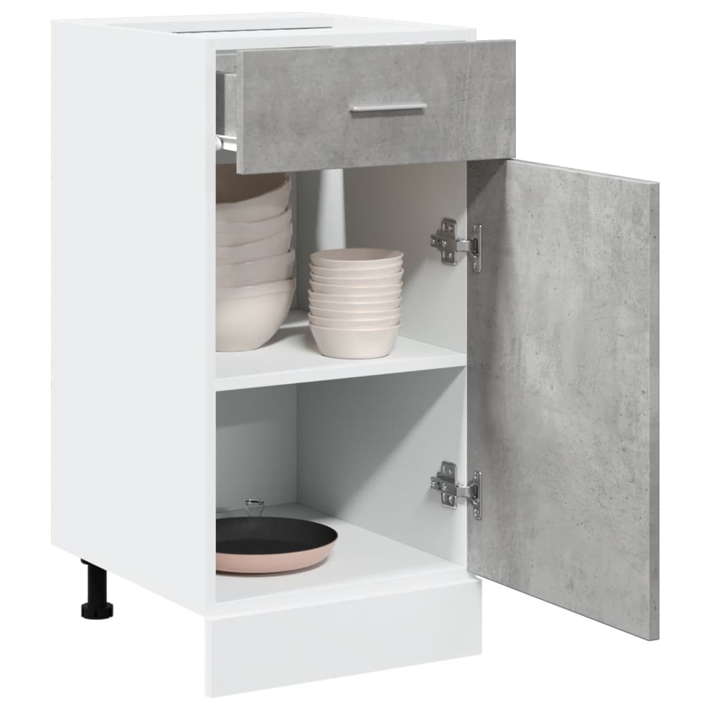 Lyon Under Cabinet with Drawer Concrete Grey 40 x 46 x 81.5 cm Particleboard