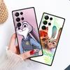 Аниме Zootopia Judy&Nick для Samsung Galaxy S24 S23 S22 S21 S20 FE S10 S10E Plus Ultra Pro Lite 5G черный мягкий чехол для телефона