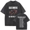 Винтажная стираная футболка с графикой Bad Omens Do You Feel Love Tour Мужская готическая повседневная хлопковая футболка оверсайз Рок уличная одежда