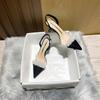 Female Spring Summer 2026 French Transparent Pointed Head Small Heel White High Heels Fine Heel Single Shoes Elegant Generous Classic Women's Shoes