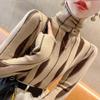 Autumn and Winter New Sweater High Neck Color Blocked Explosive Stylish and Slim Fit Knit Pullover Women's Base