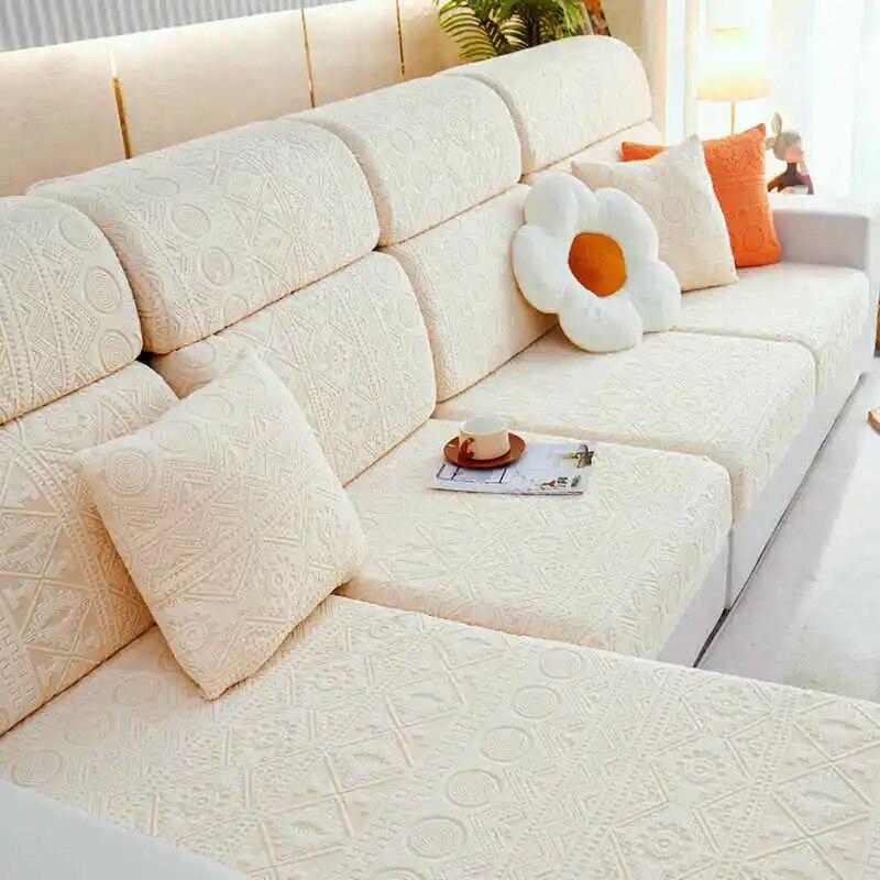 Эластичный регулируемый нескользящий чехол для диванной подушки, жаккардовые флисовые чехлы для углового дивана L-образной формы