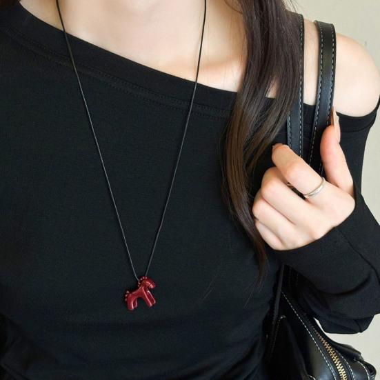 3D Подвеска в виде лошади, Эмалевое ожерелье с мини-подвеской в виде лошади, Милое ожерелье с длинной цепочкой в виде лошади, Подарок для мужчин, женщин, любителей лошадей