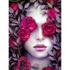 Красочная алмазная картина цветы розы девушка алмазная вышивка крестом