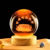 USB Ночник Статуэтка Будды: 3D хрустальный шар с резьбой в виде лотоса